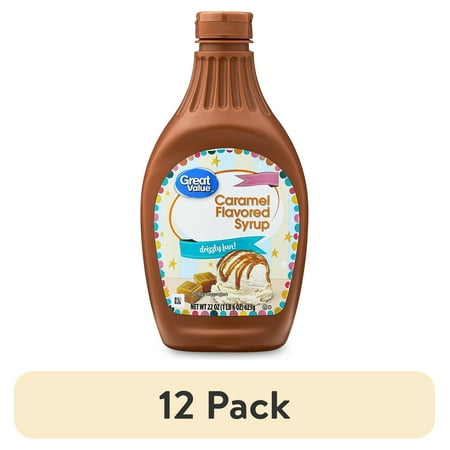 (12 pack) Great Value Caramel Syrup, 22 oz