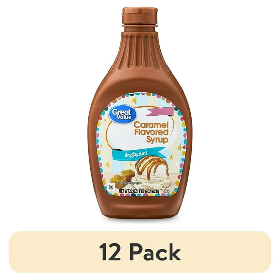 (12 pack) Great Value Caramel Syrup, 22 oz