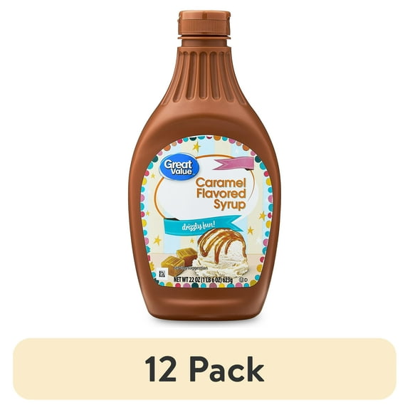 (12 pack) Great Value Caramel Syrup, 22 oz