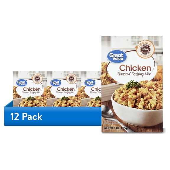 (12 pack) Great Value Chicken-Flavored Stuffing Mix, 6 oz