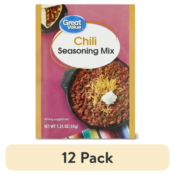 (12 pack) Great Value Chili Seasoning Mix, 1.25 oz