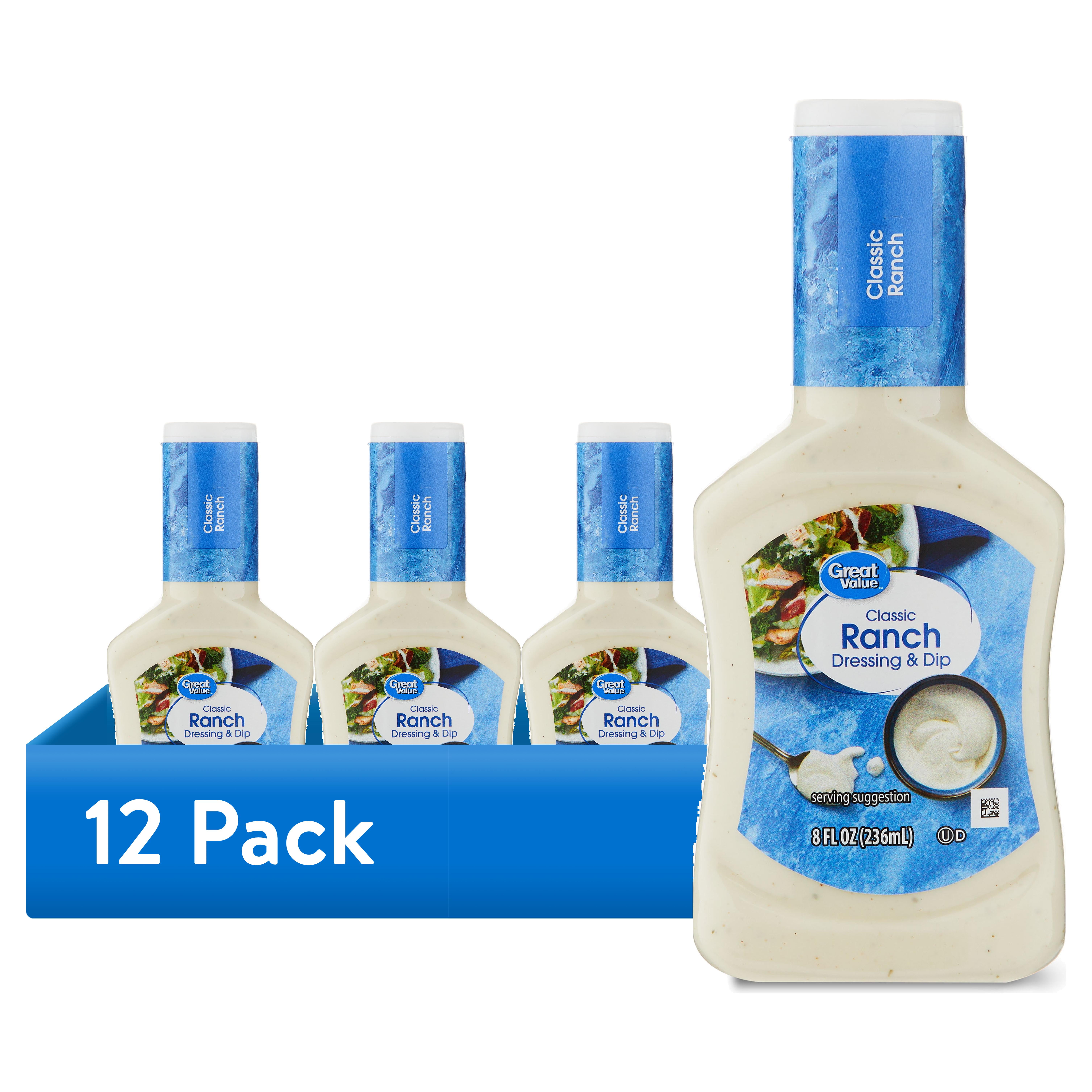 (12 pack) Great Value Classic Ranch Dressing & Dip, 8 oz