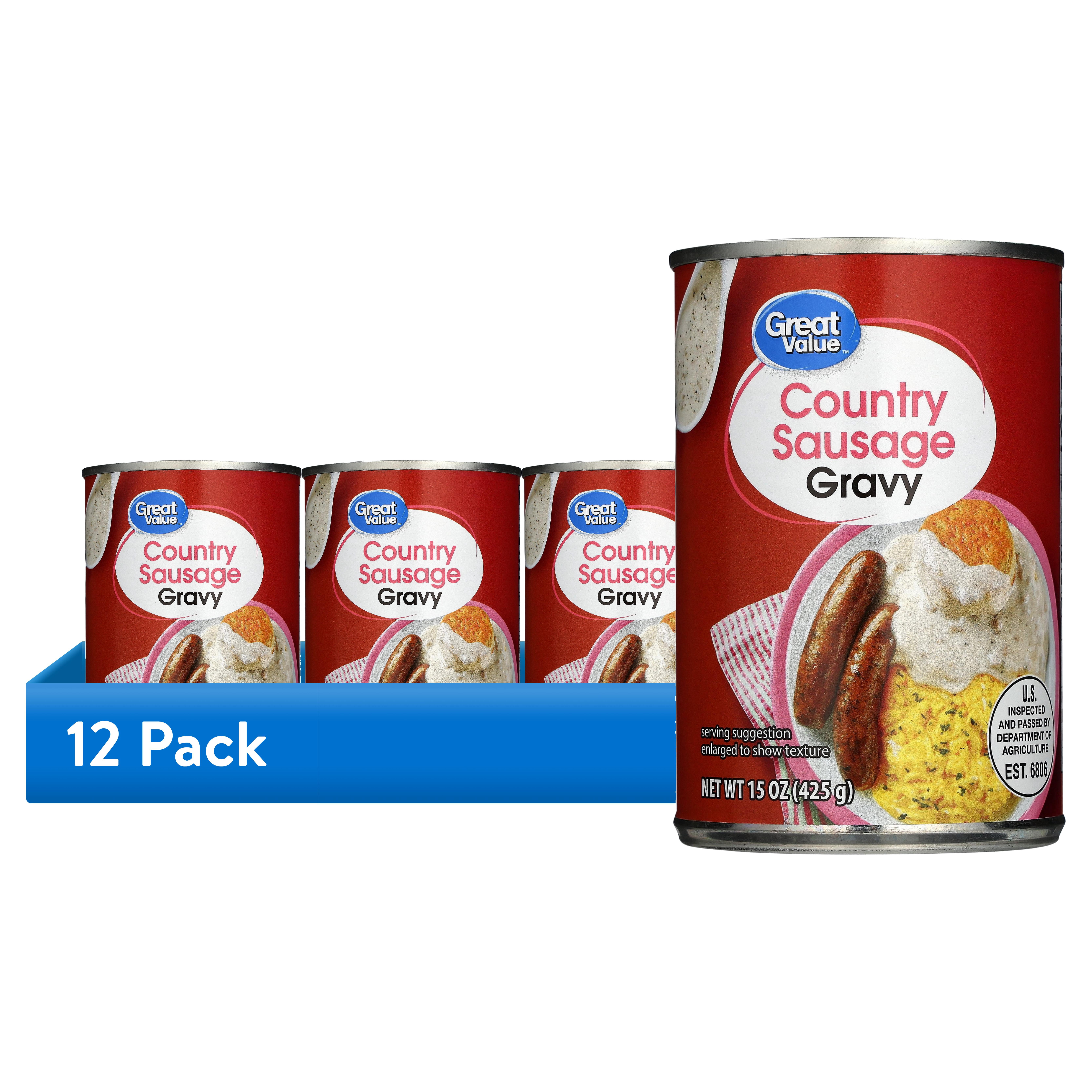 (12 pack) Great Value Country Sausage Gravy, 15 oz Can