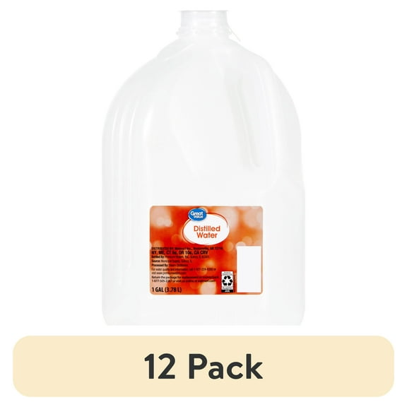 (12 pack) Great Value Distilled Water, 1 Gallon