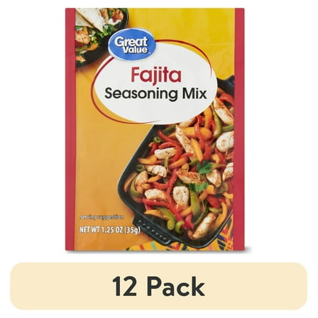 (12 pack) Great Value Fajita Seasoning Mix, 1.25 oz