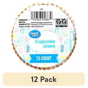 (12 pack) Great Value Kraft Brown Cupcake Liners, 75 Count