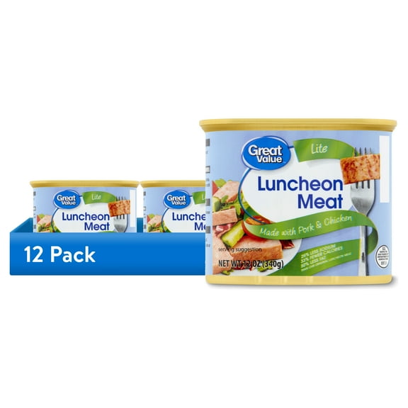 (12 pack) Great Value Light Luncheon Meat, 12 oz Aluminum Can
