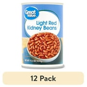(12 pack) Great Value Light Red Kidney Beans, 15.5 oz