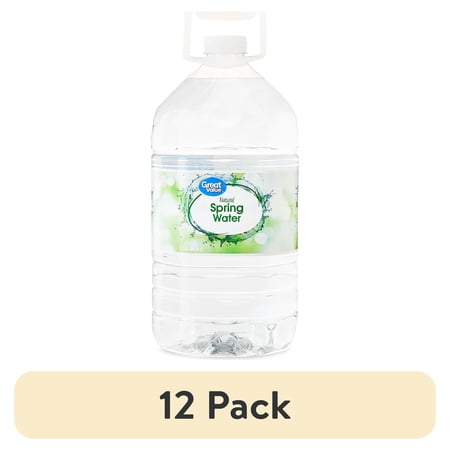 (12 pack) Great Value Natural Spring Water, 1 Gallon
