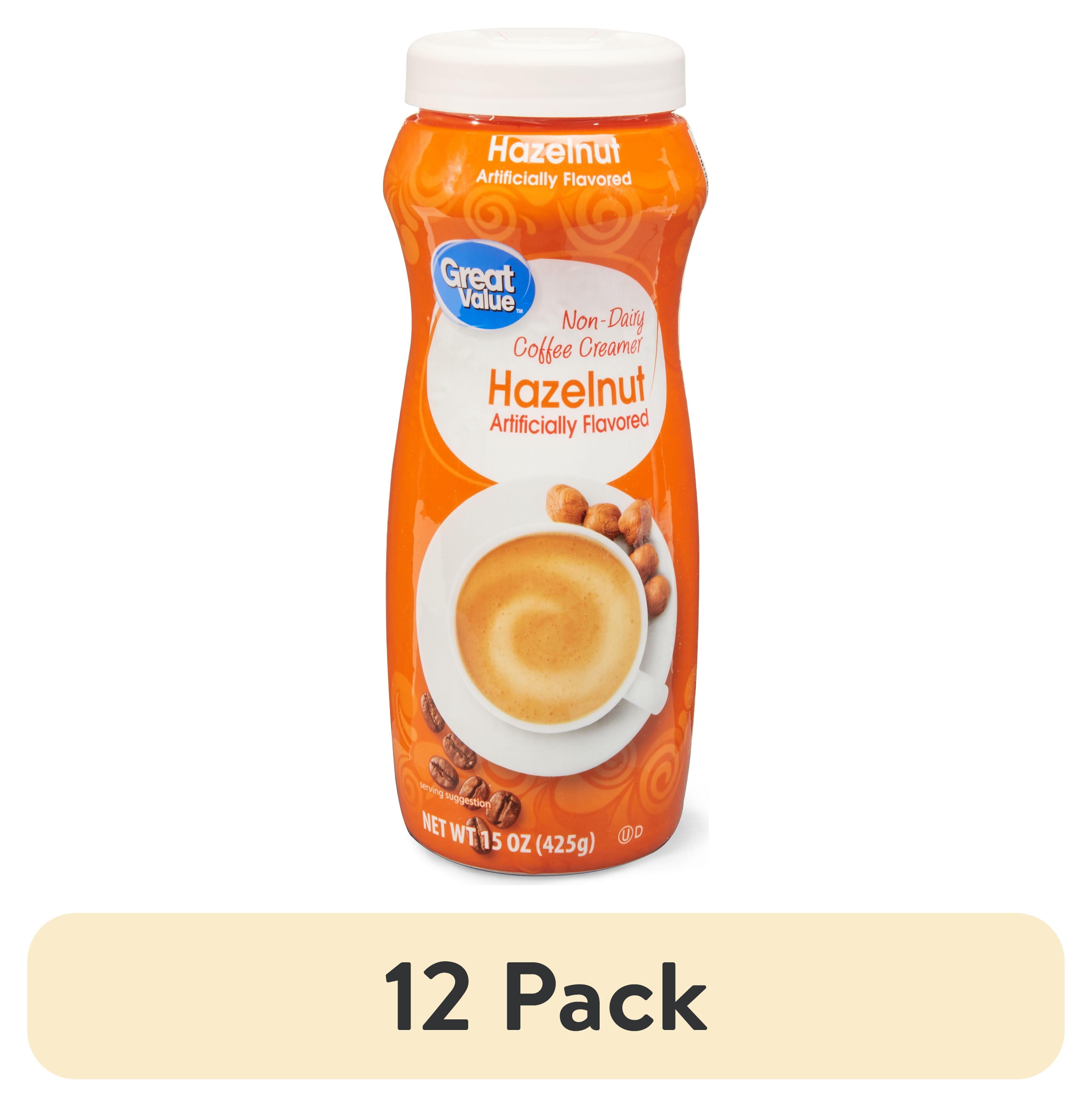 12 pack) Great Value Non-Dairy Hazelnut Coffee Creamer, 15 oz
