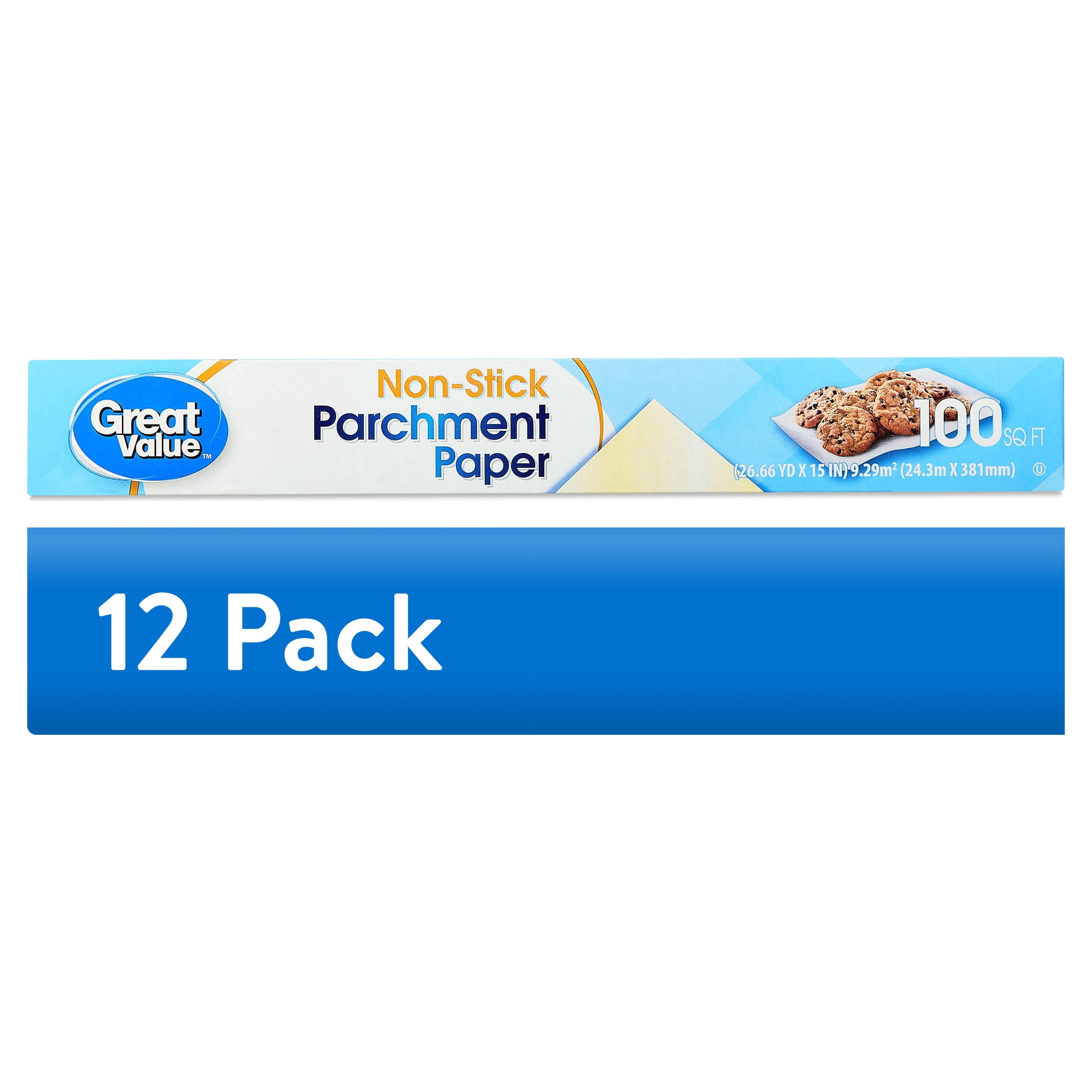 (12 pack) Great Value Non-Stick Parchment Paper Roll, 100 sq ft
