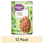 (12 pack) Great Value Organic Pinto Beans, Canned, 15 oz