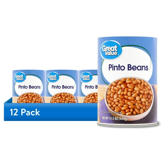 (12 pack) Great Value Pinto Beans, 15.5 oz