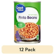 (12 pack) Great Value Pinto Beans, No Salt Added, 15.5 oz