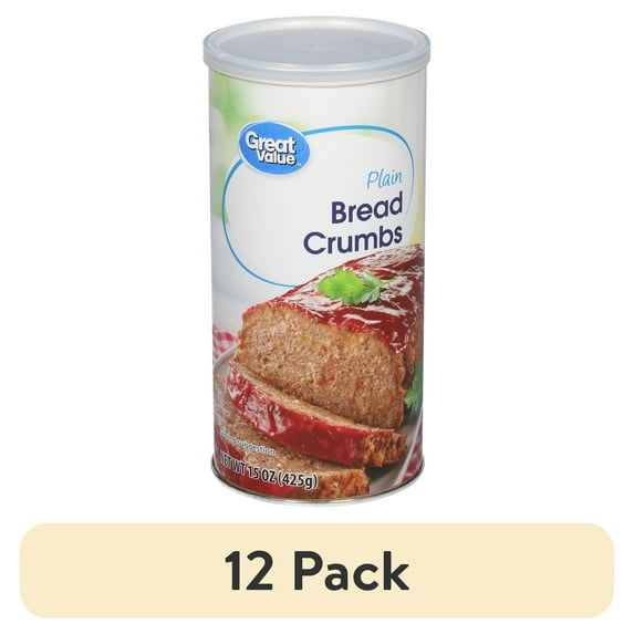 (12 pack) Great Value Plain Bread Crumbs, 15 oz