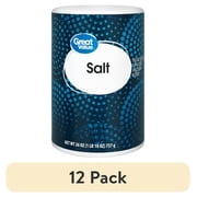 (12 pack) Great Value Plain Salt, 26 oz