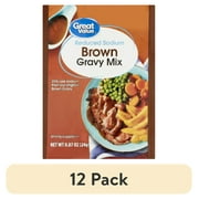 (12 pack) Great Value Reduced Sodium Brown Gravy Mix, 0.87 oz