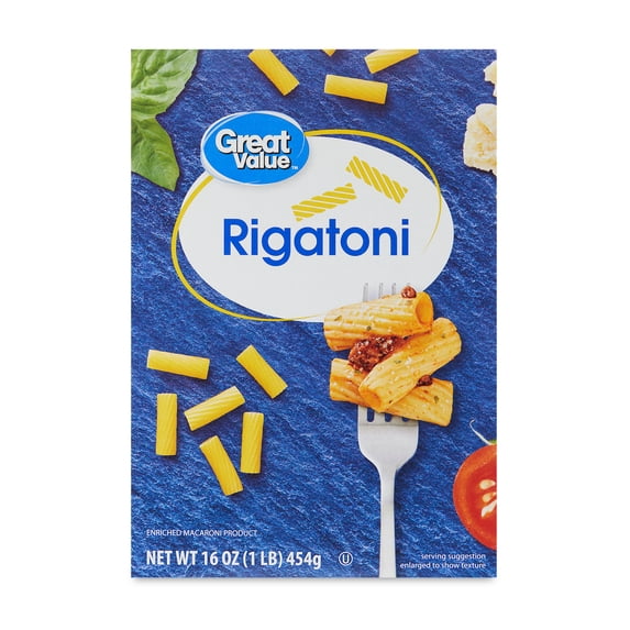(12 pack) Great Value Rigatoni, 16 oz