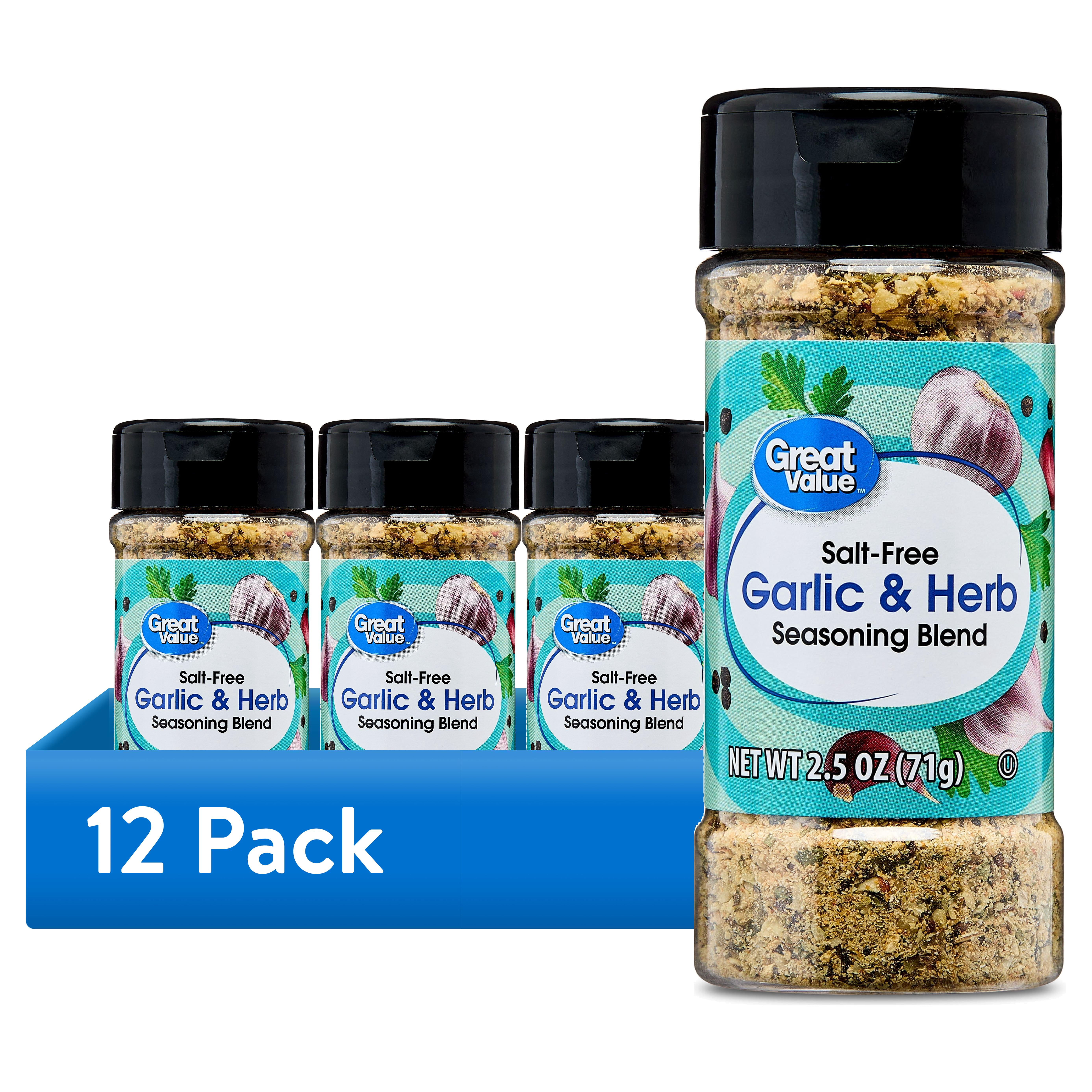 (12 pack) Great Value Salt-Free Garlic & Herb Seasoning Blend, 2.5 oz