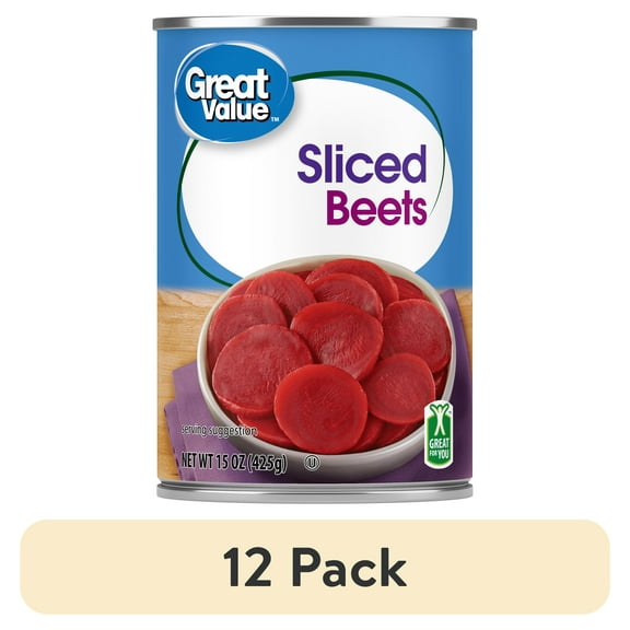 (12 pack) Great Value Sliced Beets, Gluten-Free, 15 oz