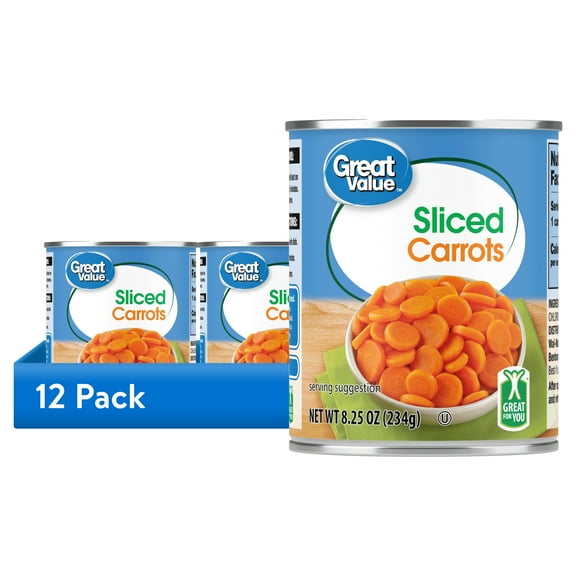 (12 pack) Great Value Sliced Carrots, 8.25 oz, Can
