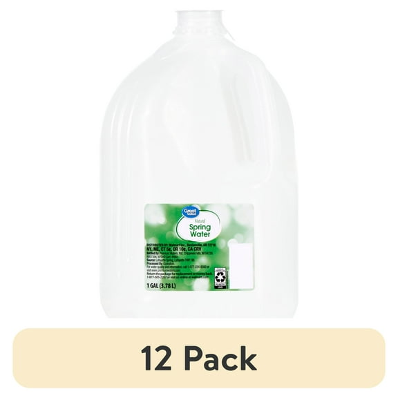 (12 pack) Great Value Spring Water, 1 Gallon