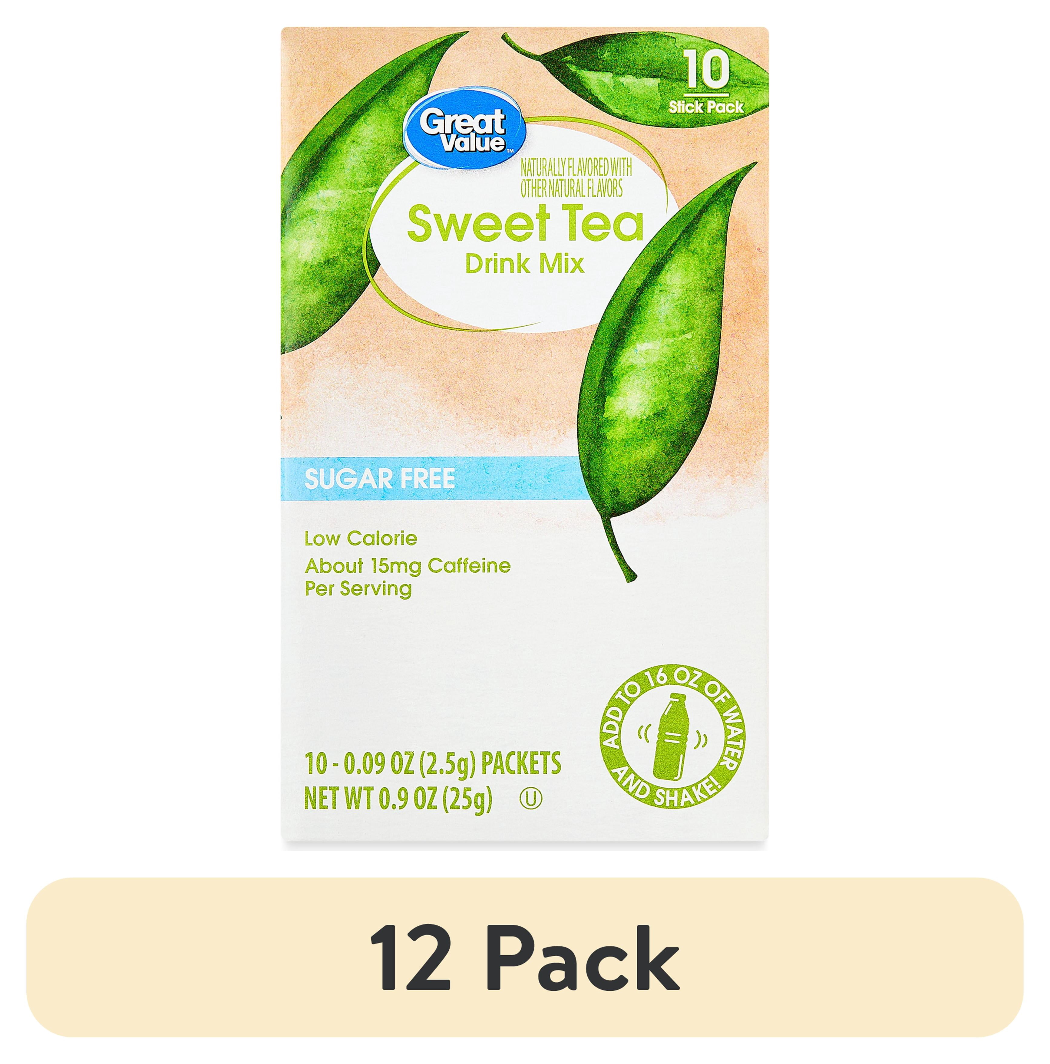 (12 pack) Great Value Sweet Tea Drink Mix, 0.09 oz, 10 Count