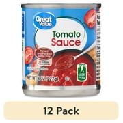 (12 pack) Great Value Tomato Sauce, 8 oz Can