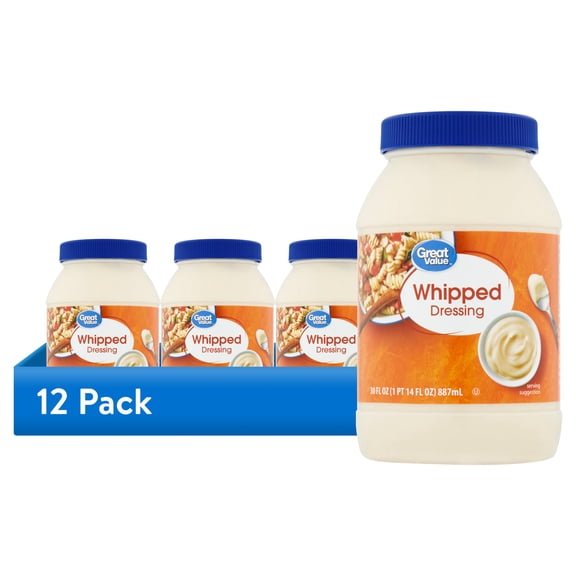 (12 pack) Great Value Whipped Mayonnaise Dressing, 30 fl oz