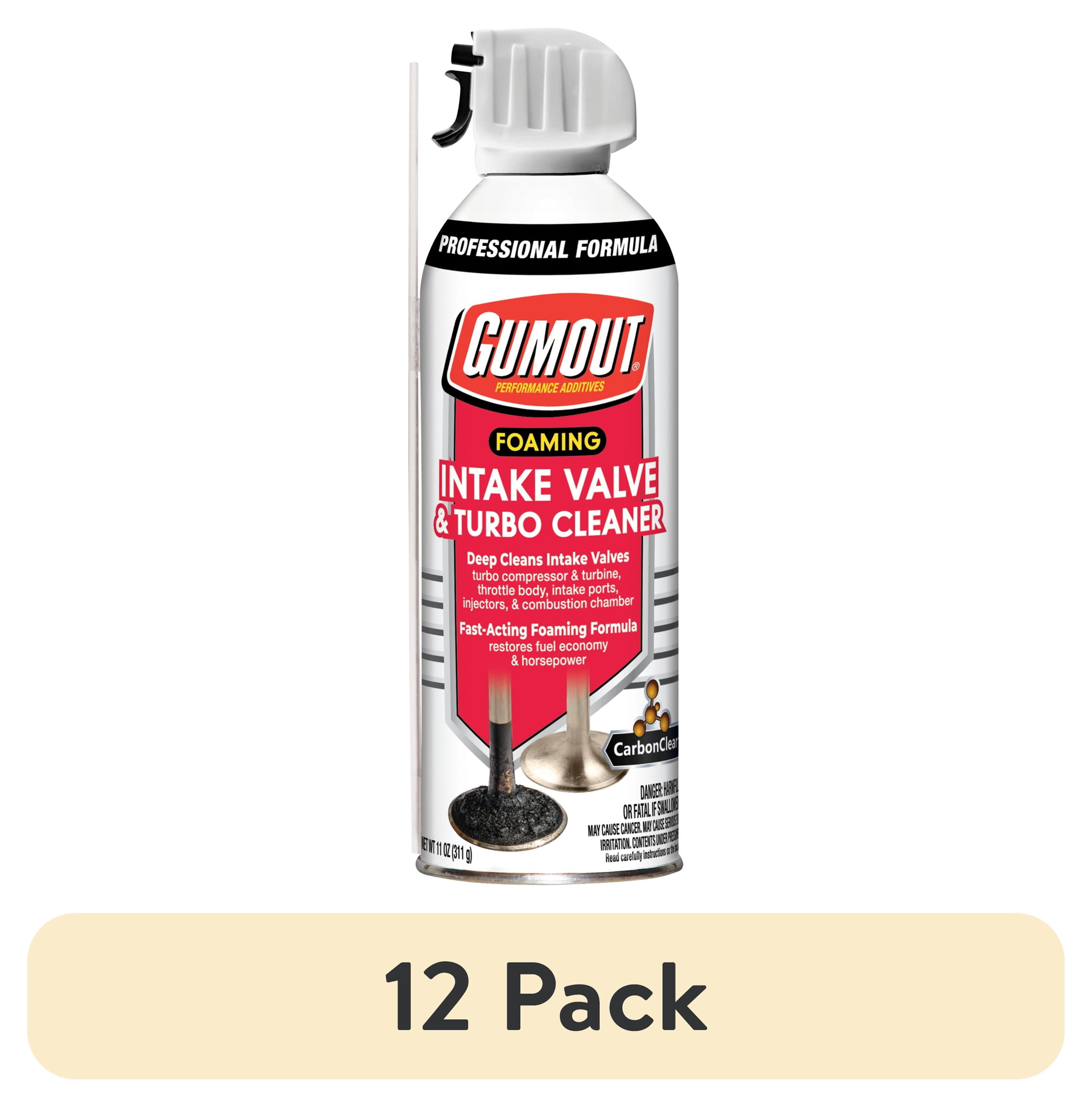 (12 pack) Gumout 540028 Foaming Intake Valve & Turbo Cleaner, 11 oz
