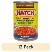 (12 pack) HATCH Diced Tomatoes & Green Chilies with Roasted Garlic, 10oz, Kosher, Gluten Free, Non-GMO