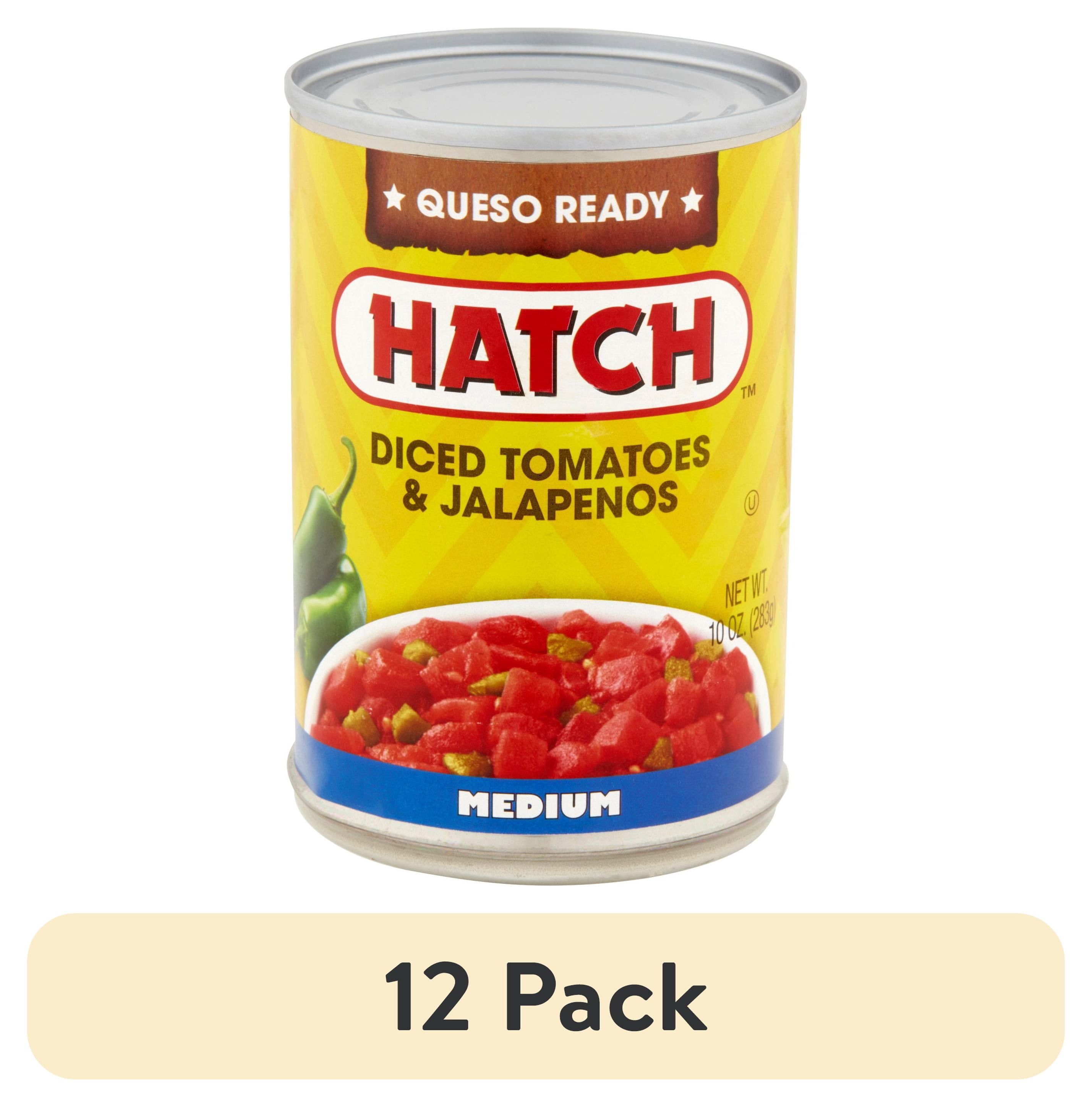 (12 pack) HATCH Medium Diced Tomatoes & Jalapenos, 10oz, Kosher, Gluten Free, Non-GMO Project Verified