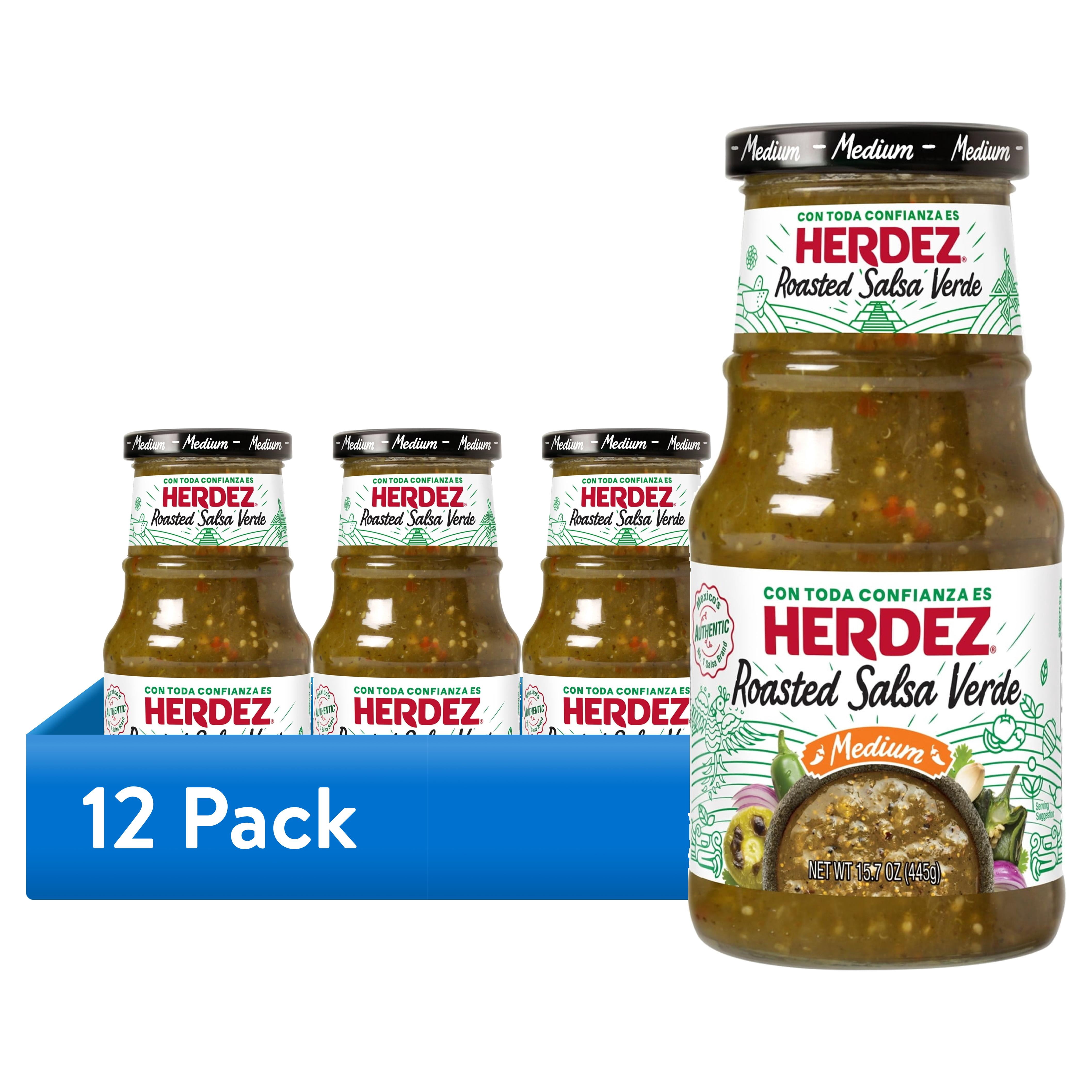 12 pack) HERDEZ Roasted Salsa Verde Medium, Tortilla Chip Dip
