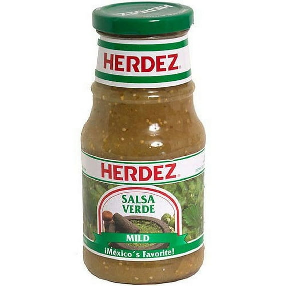 (12 pack) HERDEZ Salsa Verde Mild, Tortilla Chip Dip, Shelf Stable, 16 oz Glass Jar