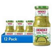 (12 pack) HERDEZ Salsa Verde Mild, Tortilla Chip Dip, Shelf Stable, 16 oz Glass Jar