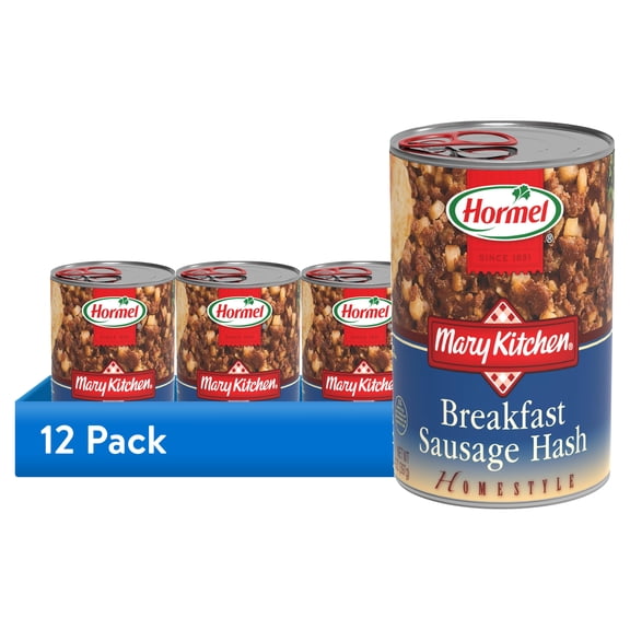 (12 pack) HORMEL MARY KITCHEN Breakfast Sausage Hash, Shelf-Stable, 14 oz Steel Can