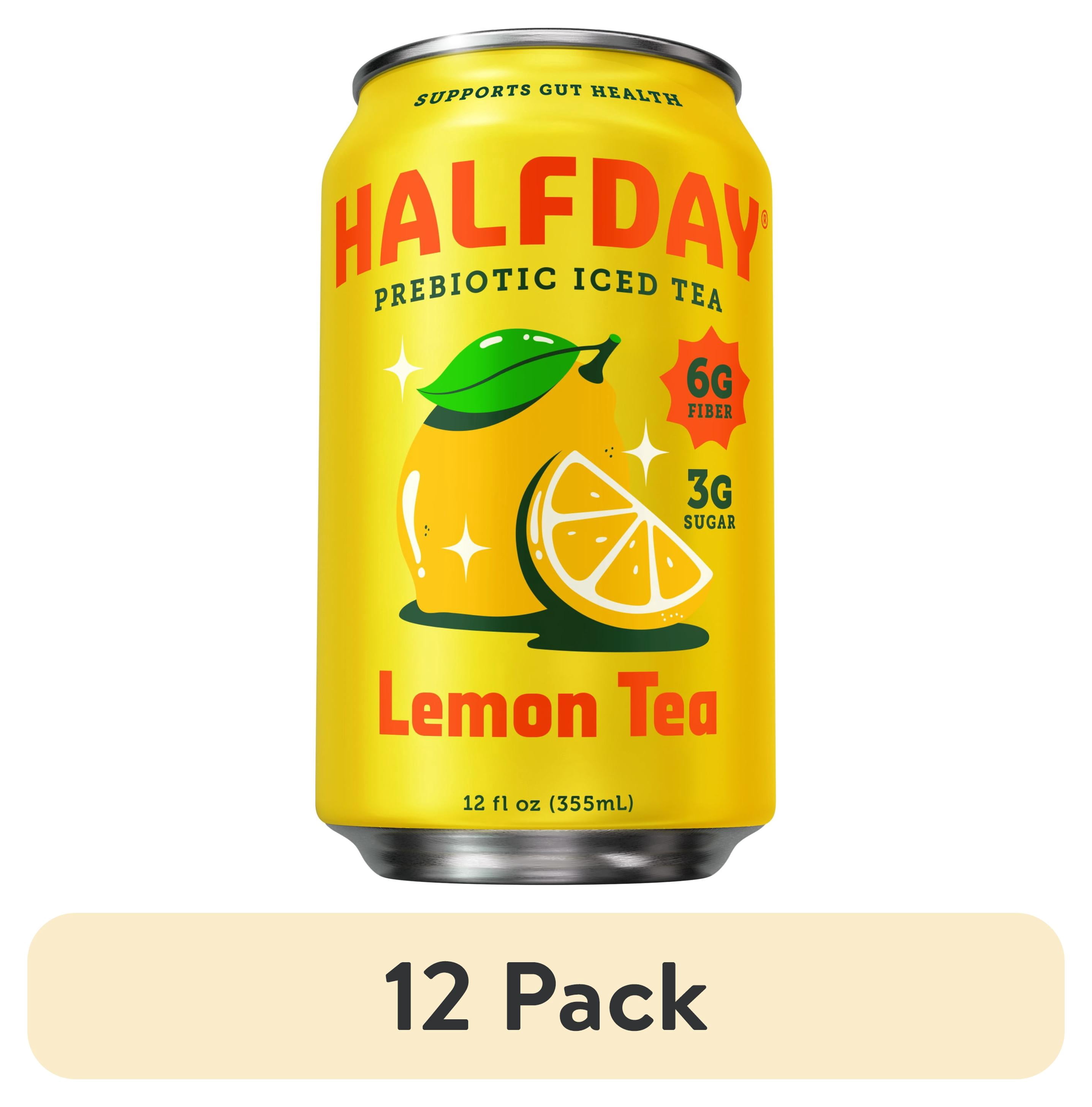 Halfday Prebiotic Lemon Iced Tea, 6g Fiber, 3g Sugar, 35 Cal, 12