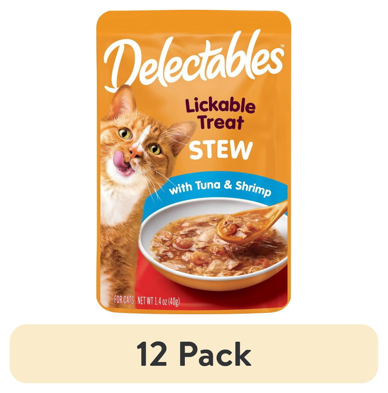 (12 pack) Hartz Delectables Stew Lickable Wet Cat Treats - Tuna & Shrimp, 1.4oz, One Pouch
