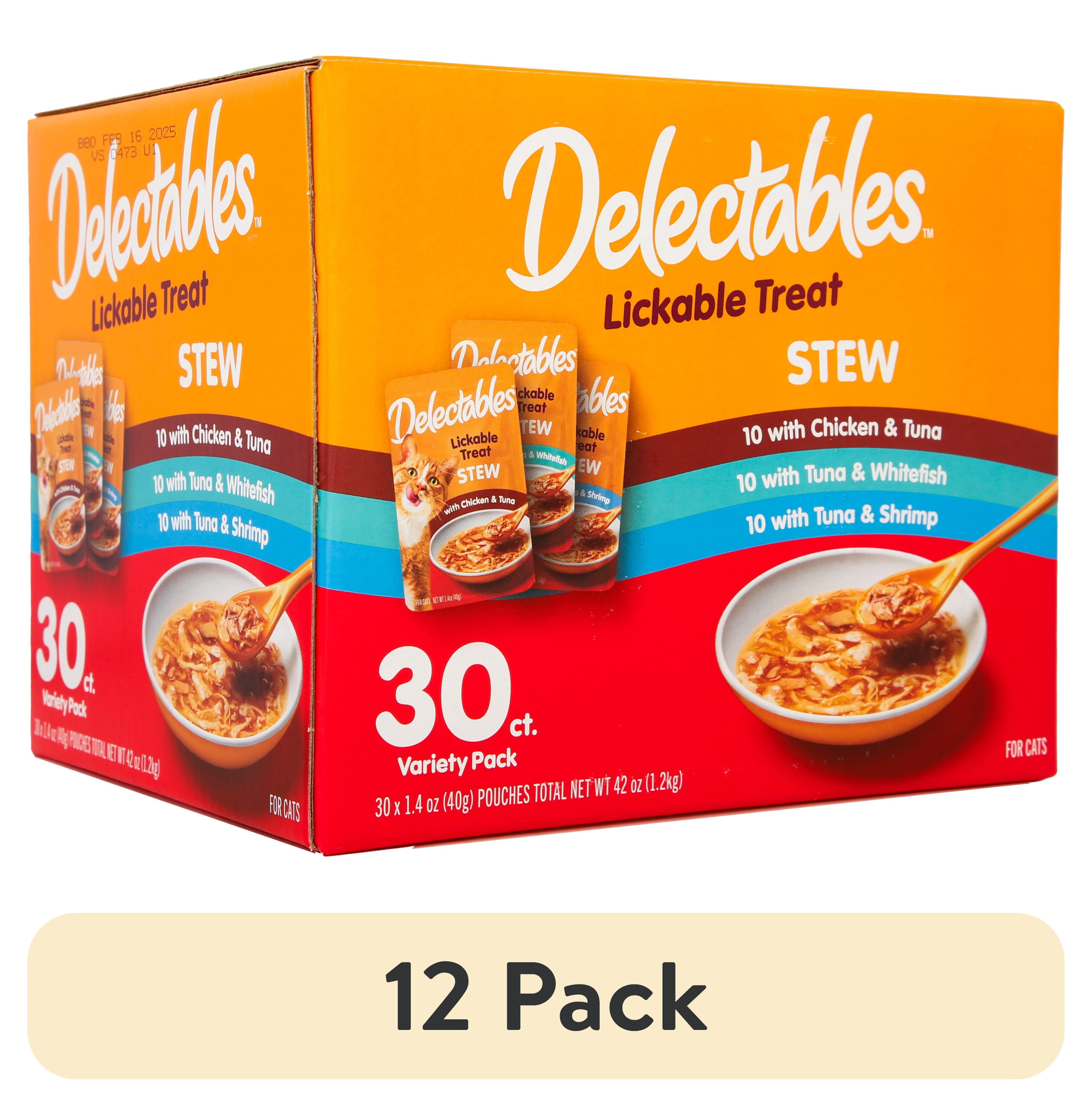 (12 pack) Hartz Delectables Stew Lickable Wet Cat Treats Variety Pack, 30 Count