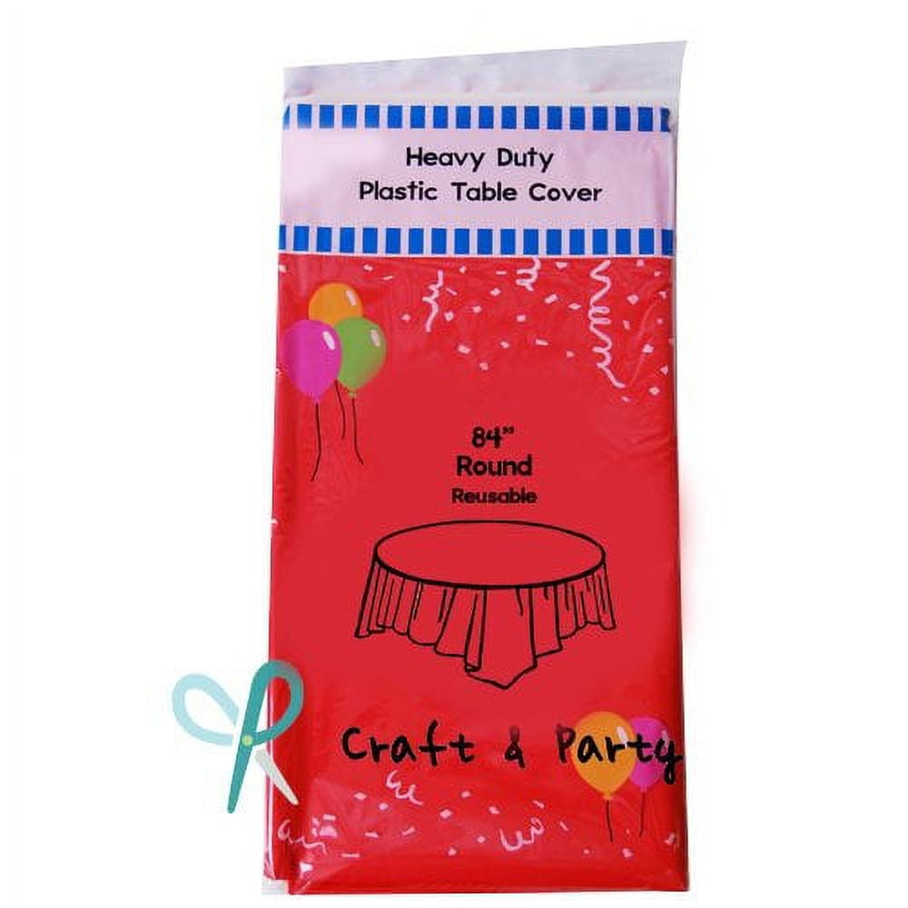 (12pack) Heavy Duty Plastic Table Covers Tablecloth (Reusable) (Round