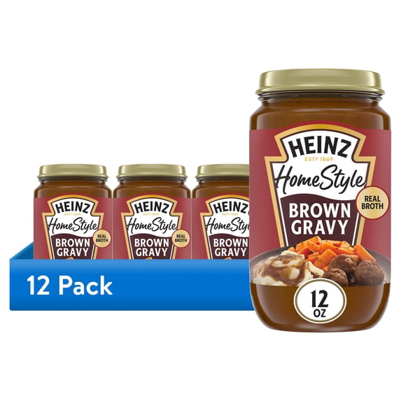 (12 pack) Heinz HomeStyle Brown Gravy, 12 oz Jar
