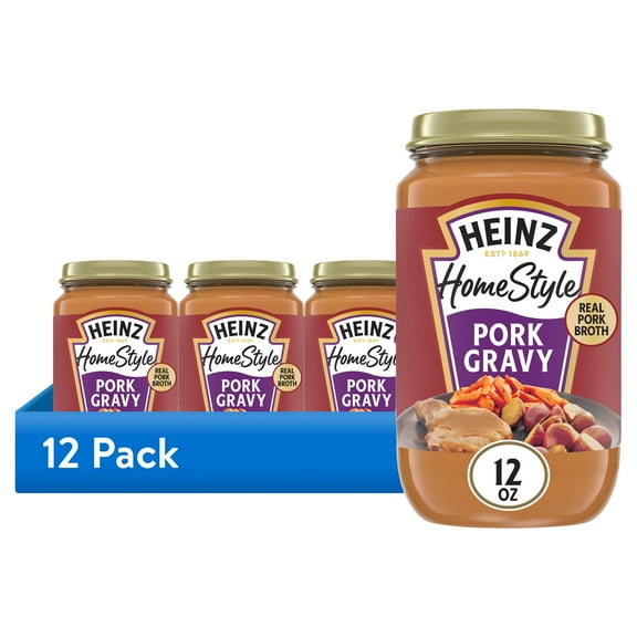 (12 pack) Heinz HomeStyle Pork Gravy, 12 oz Jar