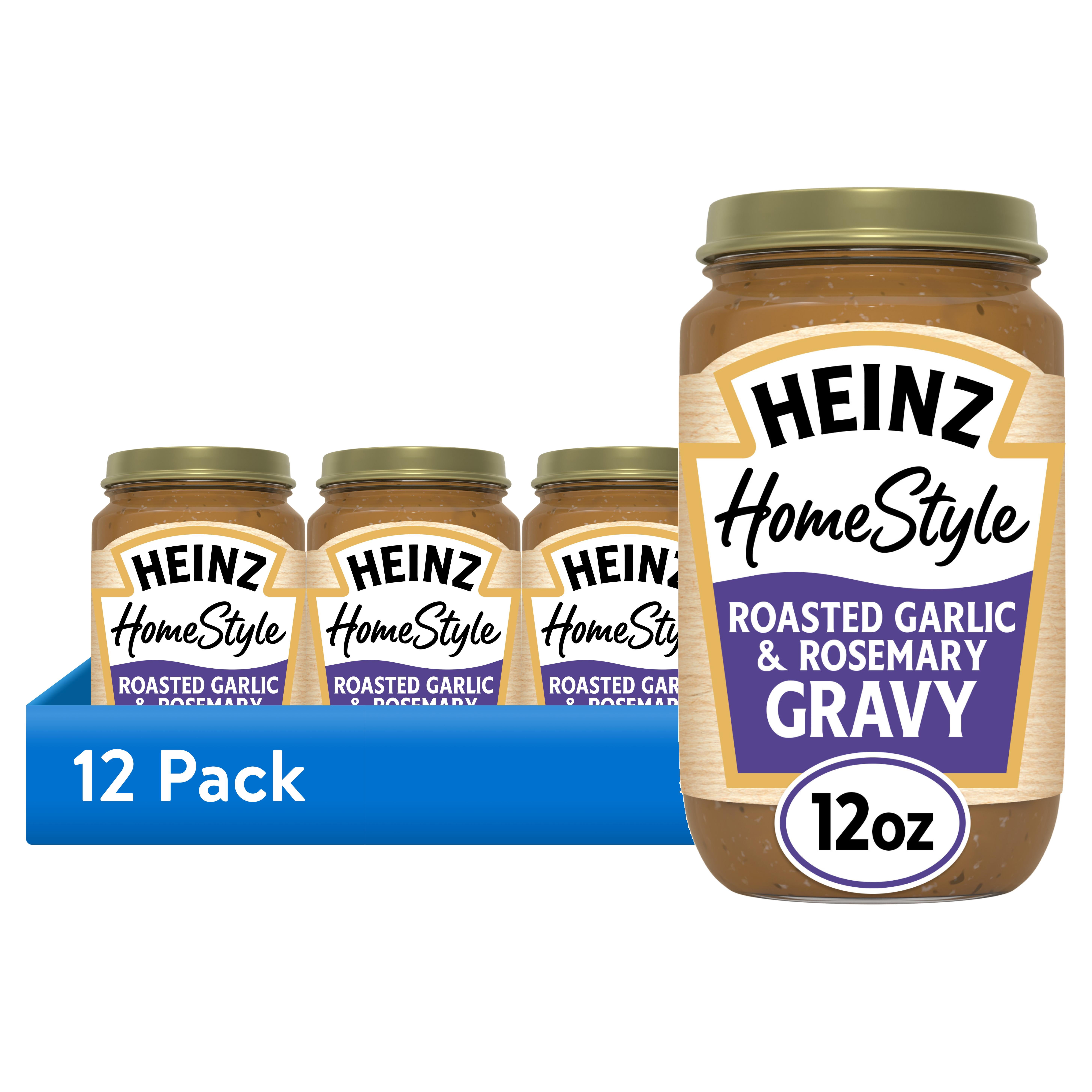 (12 pack) Heinz HomeStyle Roasted Garlic & Rosemary Gravy, 12 oz Jar