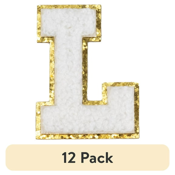 (12 pack) Hello Hobby Chenille L White Patch