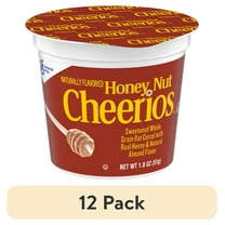 (12 pack) Honey Nut Cheerios Breakfast Cereal Cup, Gluten Free, Single Serve Cereal, 1.8 oz