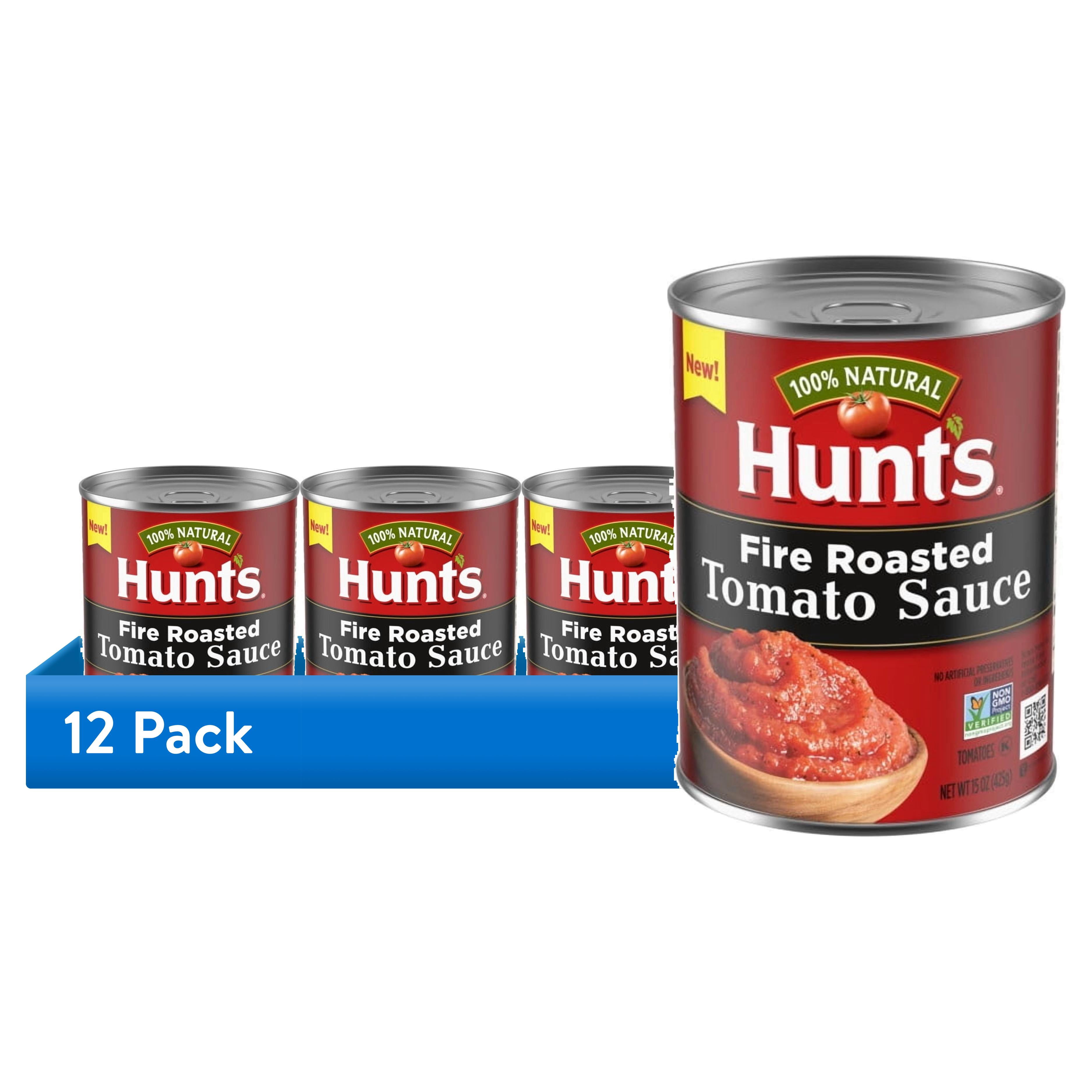 (12 pack) Hunt's Fire Roasted Tomato Sauce, 100% Natural Canned Tomato Sauce, 15 oz.