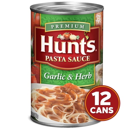 (12 pack) Hunt’s Garlic & Herb Pasta Sauce, 24 oz. Can
