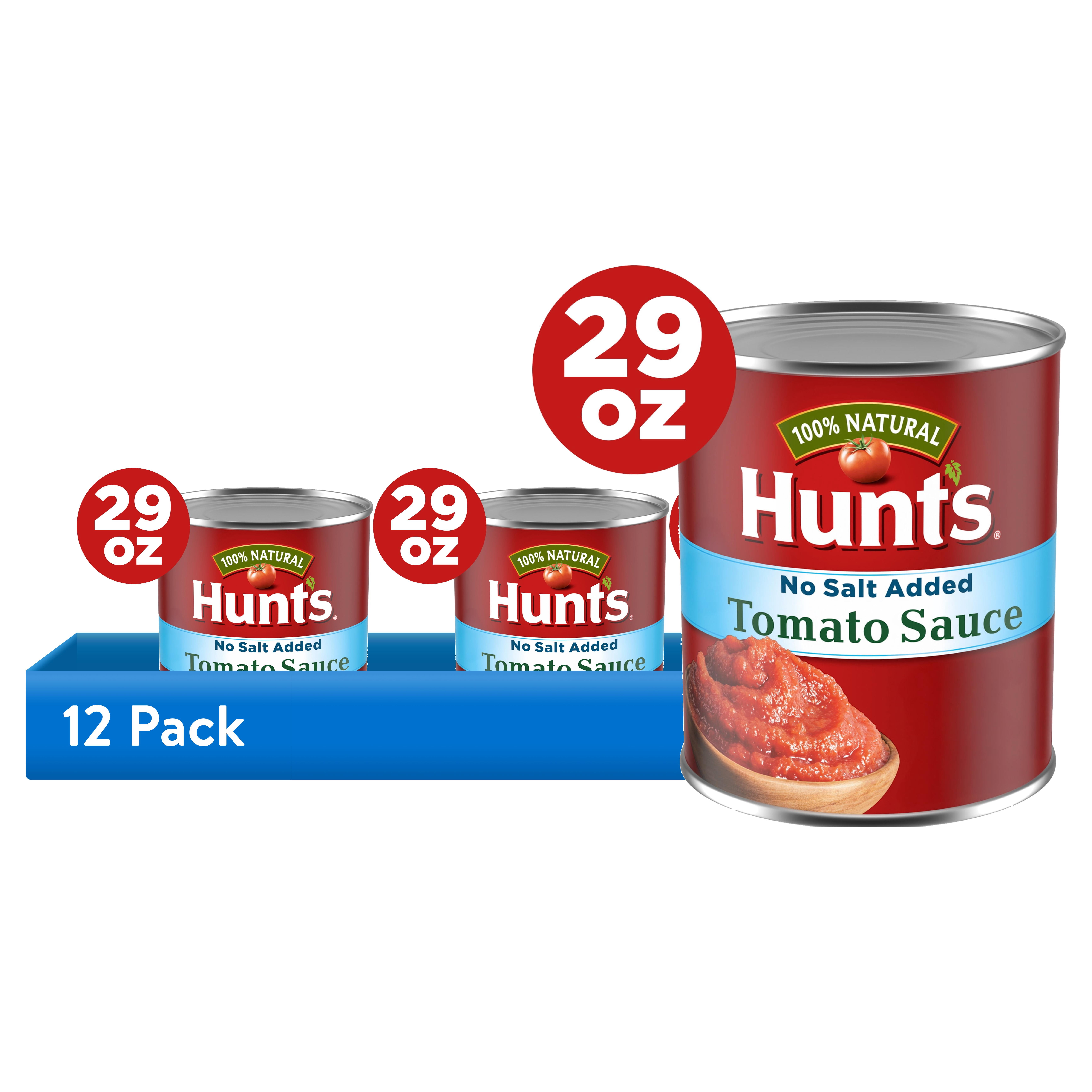 (12 pack) Hunt’s No Salt Added Tomato Sauce, Perfect for Chili & Soups, 29 oz. Can