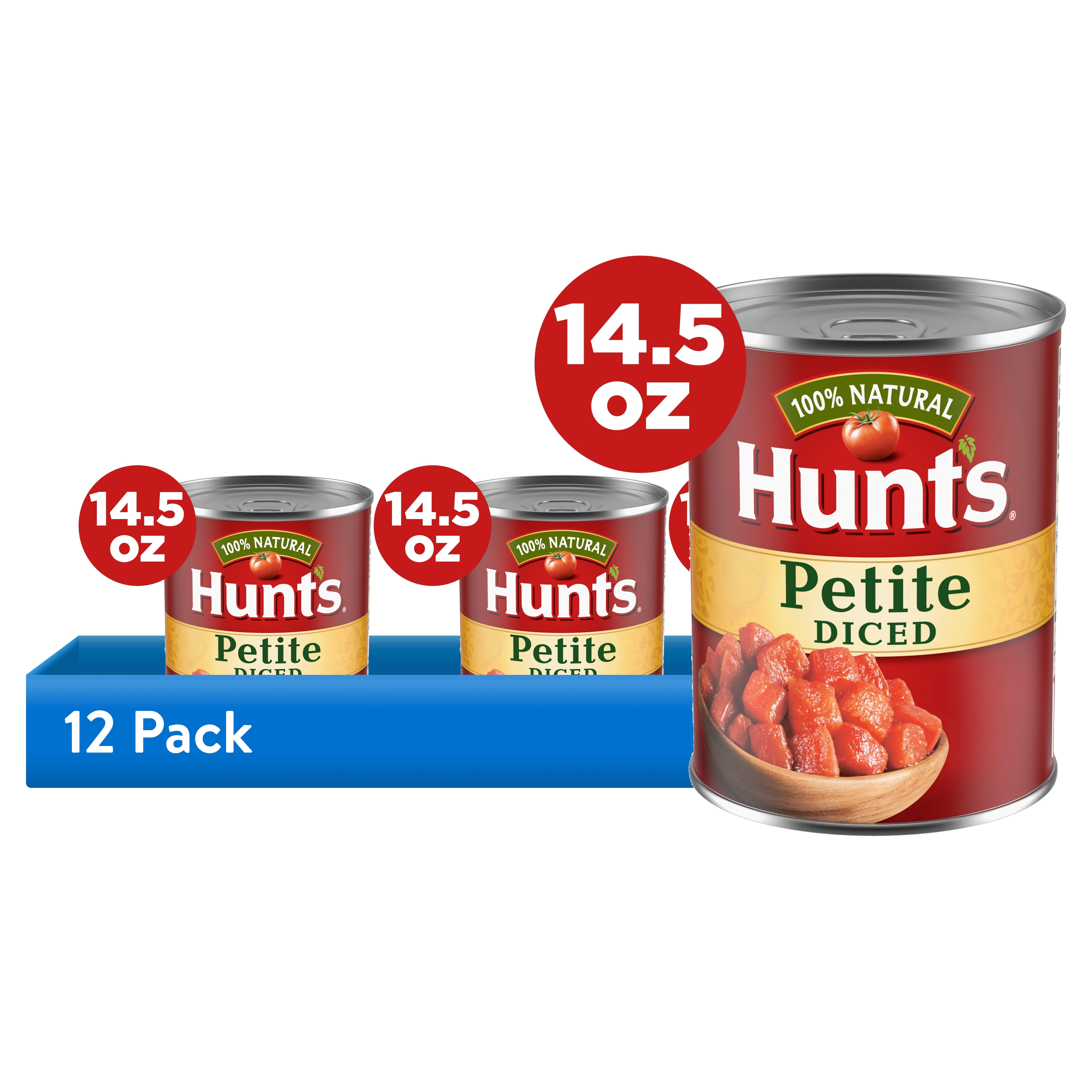 (12 pack) Hunts Petite Diced Tomatoes, Perfect for Chili & Soups, 14.5 oz. Can