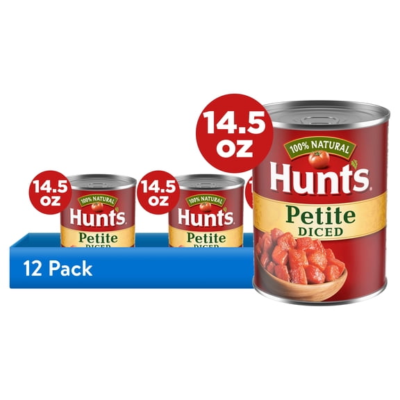 (12 pack) Hunt’s Petite Diced Tomatoes, Perfect for Chili & Soups, 14.5 oz. Can